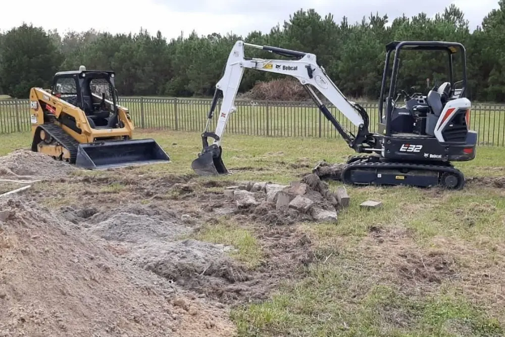Two construction machines on site